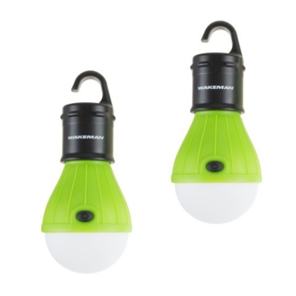 Leisure Sports Portable LED Tent Light Bulb, 2 Pack Hanging Lights with 3 Settings and 60 Lumen (Green) 184069LDR